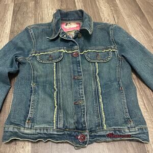 Vintage Fiorucci Embroidered Floral Denim Jacket Women’s Medium